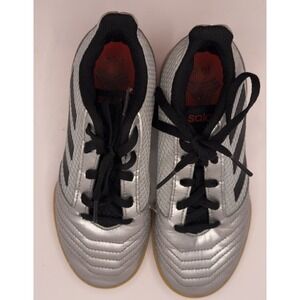 Adidas Predator 19.4 Sala G25829 Silver Indoor Soccer Cleats Boys Size 1 Futsal